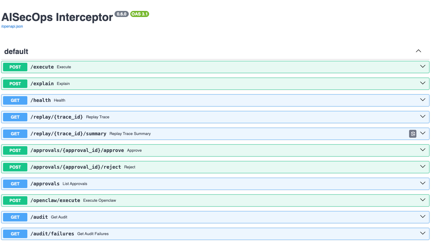 AISecOps Swagger API